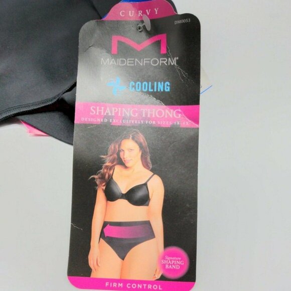 Maidenform Curvy Cooling Shaping Thong Firm Control Black Plus Size 3X NEW - Picture 9 of 9